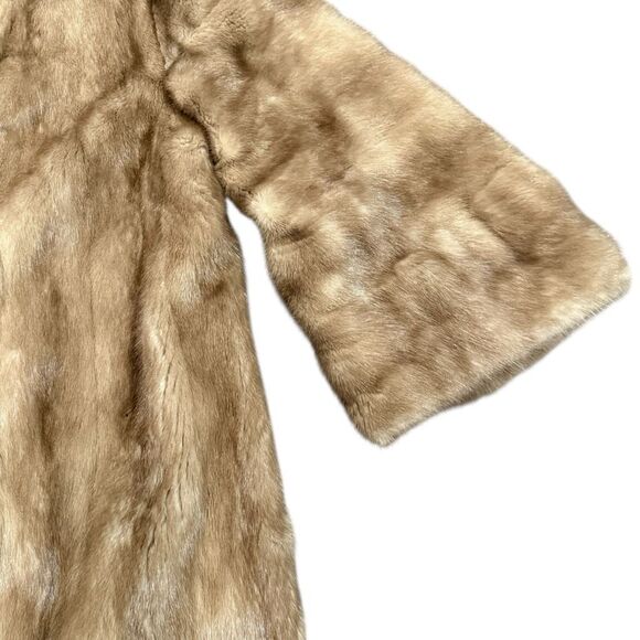GENUINE MINK FUR COAT Vintage Full Length Autumn Haze Mink Coat Pastel Mink Coat - Picture 12 of 16